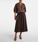 Льняная юбка миди Brunello Cucinelli, Dark Chocolate - фото 2