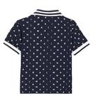 Рубашка-поло из хлопка с принтом Balmain, синий - фото 3