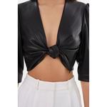 Чана | Короткий топ из искусственной кожи Lamarque, Bone - фото 3