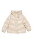 Стеганый пуховик с капюшоном Fay Kids, нейтральный - фото