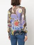 Блузка с абстрактным узором Moschino, черный - фото 4
