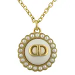 DIOR Металлическое колье женское белое - фото