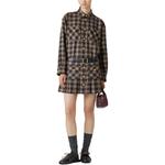 Тартановая шерстяная рубашка MIU MIU, коричневый - фото 4