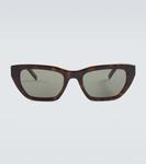 Прямоугольные солнцезащитные очки Saint Laurent, коричневый - фото