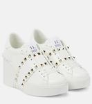 Кроссовки open disco на танкетке Valentino Garavani, белый - фото