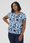 Блуза Kaffe Curve AMI STANLEY, Blue Graphic Flower/Blue - фото