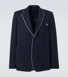 Двубортный блейзер из хлопкового джерси Double G Gucci, Caspian - фото