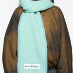 Acne Studios Шарф с бахромой и нашивкой Logo Patch, Green - фото 2