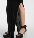 Длинное шерстяное платье с накидкой Rick Owens, черный - фото 5
