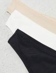 Набор из трех трусов-стрингов Weekday черного, белого и бежевого цвета - фото 3