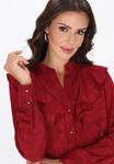 Блуза faina Button-down blouse, Burgundy/Red - фото 4