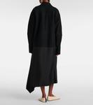 Асимметричное платье-рубашка с шерстяной отделкой Jil Sander, черный - фото 3