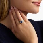 Кольцо с овальным сапфиром и бриллиантом из 14-каратного белого золота Blue Nile - фото 3