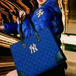 Пуховик Old Flower женский темно-синий Mlb - фото 3