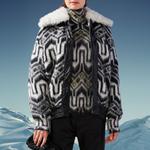 Пуховик женский черно-белый Moncler - фото 5