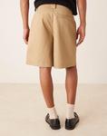 Шорты средней длины ASOS DESIGN бежевого цвета - фото 4