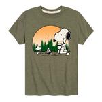 Футболка с рисунком Peanuts Snoopy Campfire для мальчиков 8–20 лет Licensed Character, зеленый - фото