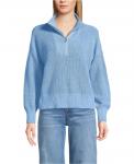Женский свитер Drifter Shaker Wedge Quarter Zip Lands' End, Light true blue heather - фото