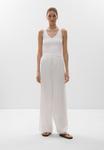 Брюки OYSHO LINEN STRAIGHT-LEG, White - фото 2