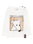 Футболка с длинными рукавами и принтом TRUSSARDI JUNIOR, белый - фото