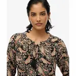 Блузка Superdry Printed long sleeve, черный - фото 3