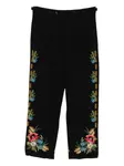 Брюки с цветочным принтом Bode, черный - фото