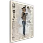 Картина на холсте Feeby Panther Zeitung Retro, серый - фото