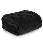 Мягкое одеяло Eurofirany CARO, черный - 150 х 200 см - фото