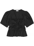 Блузка с бантом GANNI, черный - фото