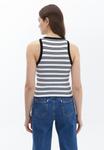 Топ NECK STRIPED SINGLET OXXO, белый - фото 3