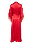 Шелковый халат с кружевом Calais Caudry Carine Gilson, красный - фото 2