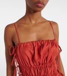 Льняное платье миди Eze со сборками Asceno, Terracotta - фото 4