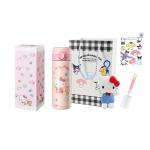 Термокружка Hello Kitty 420 мл Sanrio, зеленый patchwork + cartoon keychain - фото 2