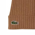 Lacoste Шерстяная шапка-бини унисекс, коричневый - фото 3