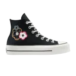 Кроссовки Converse Wmns Chuck Taylor All Star Lift Platform High 'Floral Patchwork', черный - фото