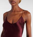 Шелковое платье-ками из шармуза Nili Lotan, Claret - фото 4