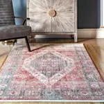 Ковер Rory Tear Pendant Medallion nuLOOM, 122x183 см, бежевый - фото