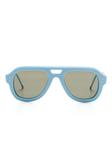 Thom Browne Eyewear солнцезащитные очки-пилоты, синий - фото