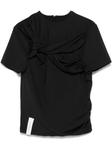 Rokh футболка с драпировкой, черный - фото