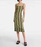 Платье миди из крепа с принтом Dries Van Noten, зеленый - фото 6