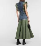 Платье миди с джинсовыми вставками CHLOÉ, синий - фото 3