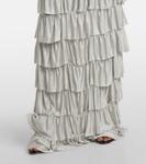 Многоярусное платье с оборками Tom Ford, Ice Grey - фото 6