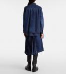 Джинсовая и атласная рубашка Sacai, Blue - фото 3