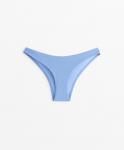 Пикейные трусики-бикини с U-образным вырезом средней плотности Oysho, цвет Pale Lavender Blue - фото 6