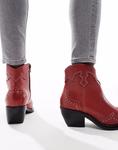 Ботильоны Off The Hook Grange из кожи красного цвета - фото 2