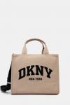 Хлопковая сумка Dkny, бежевый - фото