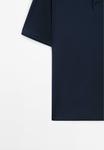 Поло Massimo Dutti SHORT SLEEVE POLO NECK, Dark Blue - фото 8