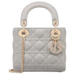 DIOR Женская мини-сумка из овчины серая - фото