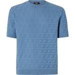 Logo Detailed Crewneck Knitted Jumper FENDI, синий - фото