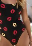 Купальник Rockett St George Swimsuit, Black Lips Print/Black - фото